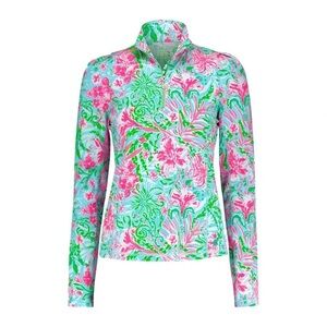 Lilly Pulitzer Luxletic Niccola Mesh Panel 1/2 Zip Pullover Amalfi Blue Size XL